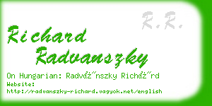 richard radvanszky business card